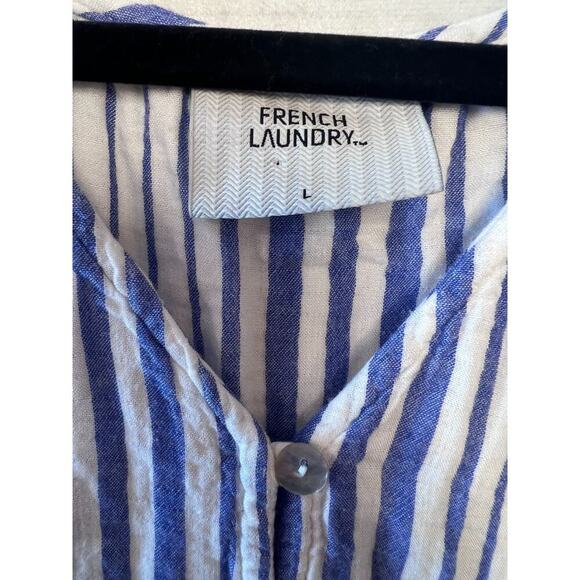 French Laundry Women's Top Sz LG Perfect Summer Top Button Details Preppy - Picture 3 of 6